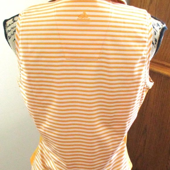 Adidas Golf ClimaCool Womens Tank Top, Orange &White Stripes Sleeveless, Size M - Picture 6 of 10